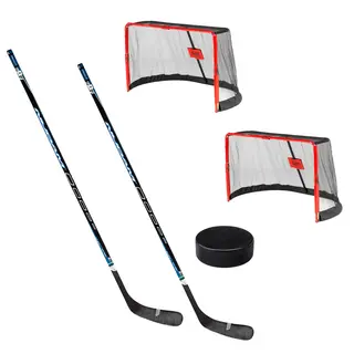 Ishockeypakke for private 2 mål | 2 ishockeykøller | 1 puck