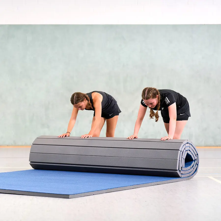 Turnmatte på rull Innovativ 3,5 cm Kategori 2 | 6 x 2 m | blå 
