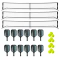 Pickleballracket Skolesett Pakke | 3 nett | 12 racketer | 12 baller