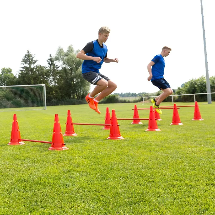 Hindersett til trening Rød 12 kjegler | 6 stenger | 50 cm 