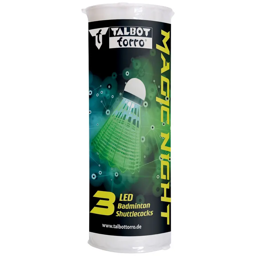 Speedminton Talbot Torro Magic Night (3) Med LED batteri til spill i mørket 