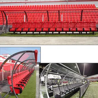 Trener-og innbytterbenk 12 meter 21 VIP MP stoler | Med varme | Med logo