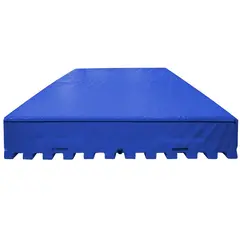 H&#248;ydehoppmatte med plattform | Bl&#229; 400 x 250 x 60 cm