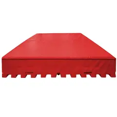 Høydehoppmatte med plattform | Rød 400 x 250 x 60 cm