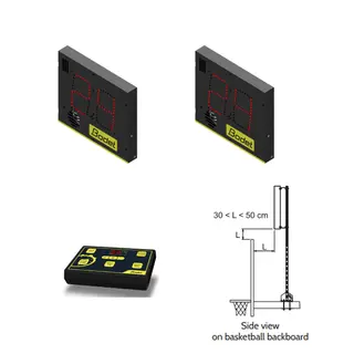 Skuddklokke Bodet 8002 med 2 display Tr&#229;dl&#248;s kommunikasjon | 2 braketter