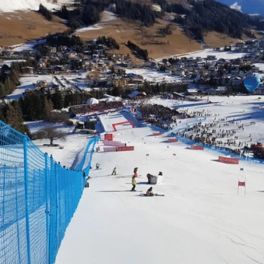 Alpingjerde B med stolper | 15 meter Blått | 2 m | 7x7 cm maske 