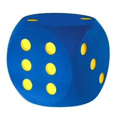 Terning i skum - Stor terning bl&#229; 1 stk | 30 cm skumterning