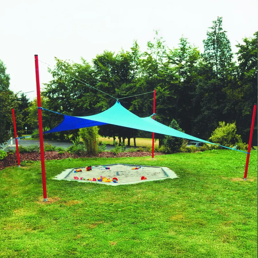 Solseil 5x5 meter med stolper Solskjerming til lekeplasser 
