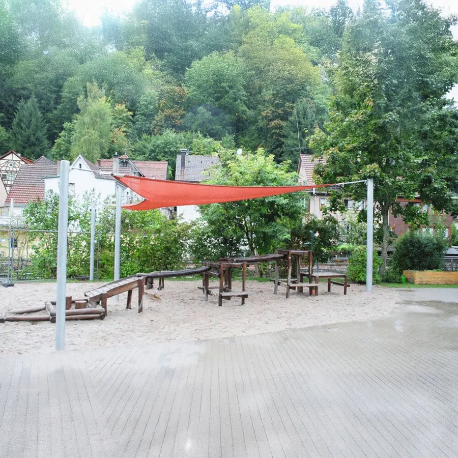 Solseil 5x5 meter med stolper Solskjerming til lekeplasser 