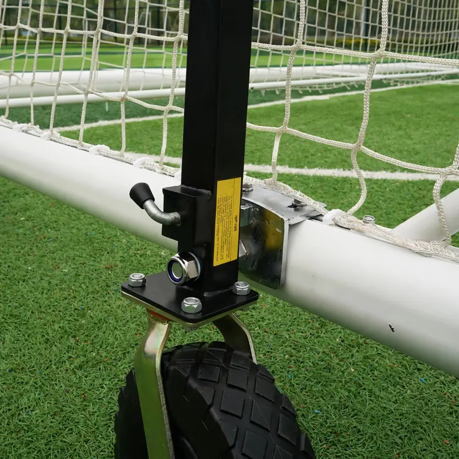 Fotballmål 11'er med hjul 360 grader FIFA godkjent | 7.32 x 2.44 m | Hvitt 