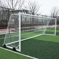 Fotballmål 7' er med hjul 360 grader 5x2 m | Hvitt | Oval profil
