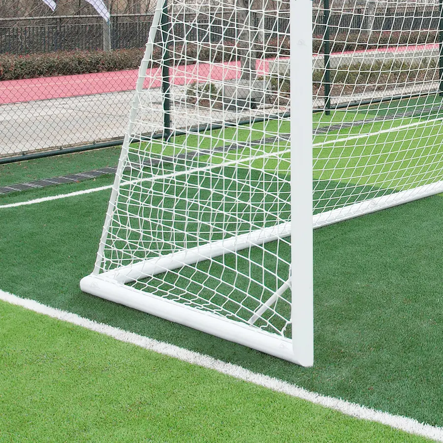 Fotballmål 7' er med hjul 360 grader 5x2 m | Hvitt | Oval profil 