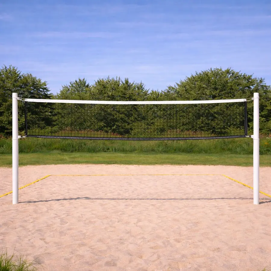 Beachvolleyballstolper med nett Justerbare stolper | Med skrallestrammer 