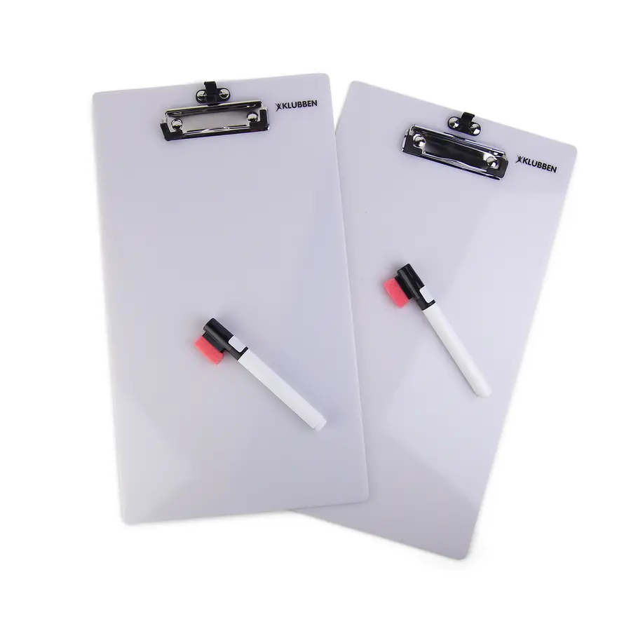 Klubben Skriveplate | 1 stk Whiteboard med klemme 