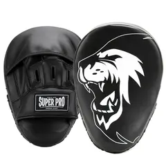 Super Pro Curved Punch Pads 1 par treningspads | svart/ hvit