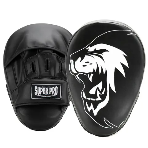 Super Pro Curved Punch Pads 1 par treningspads | svart/ hvit