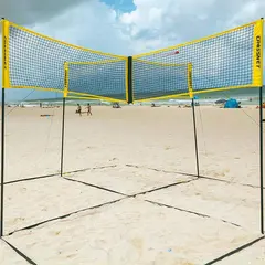 Sandvolleyball-sett Crossnet Four Square Kryssnett | Stolper | Banemarkering