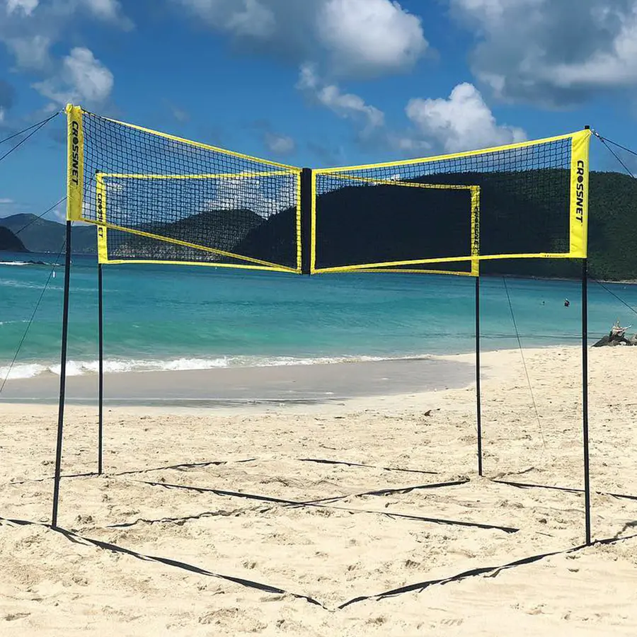 Sandvolleyball-sett Crossnet Four Square Kryssnett | Stolper | Banemarkering 