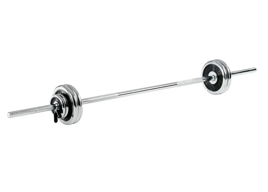 Vektsett Krom 50 kg Vektstang 180 cm, vektskiver og låser 
