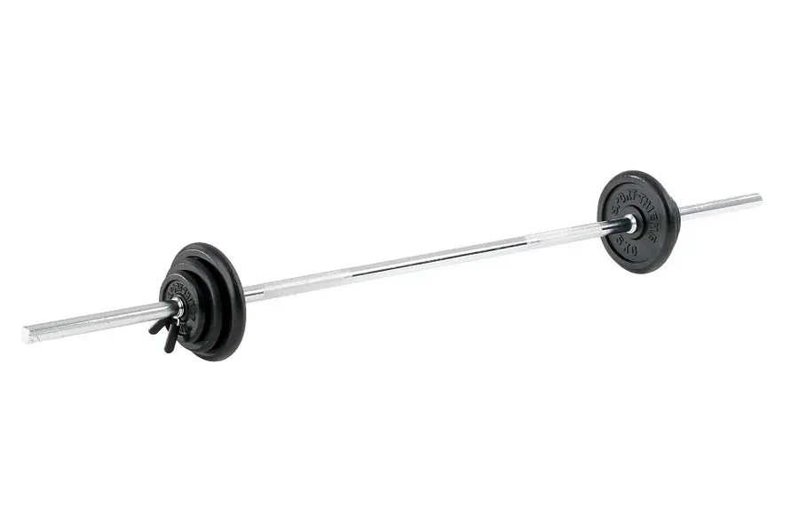 Vektsett Gummiert 75 kg Vektstang 180 cm, vektskiver og låser 