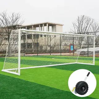 Fotballmål  5er| Løftehjul 3x2 m | Hvitt | Rund profil | Nett