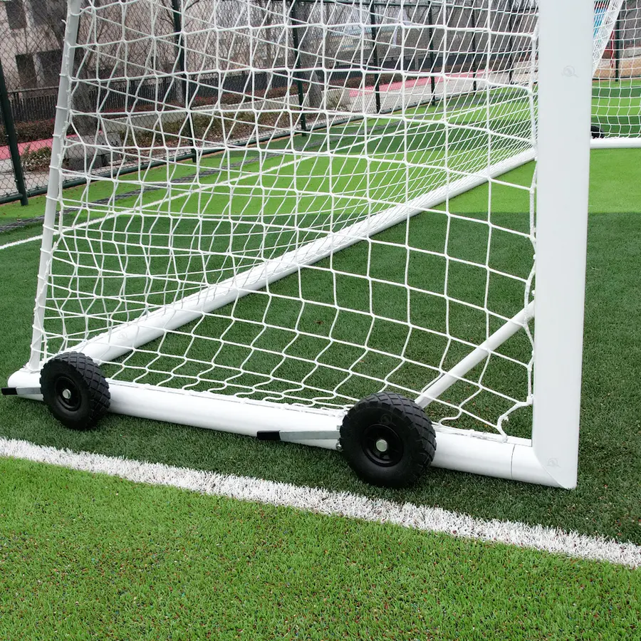 Fotballmål  7er | 5x2 | Løftehjul Hvitt | Rund profil | Nett 