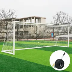 Fotballmål 11er | Løftehjul Hvitt | Rund profil  | 7,32x2,44 m