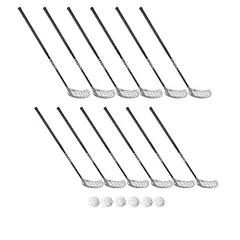 Innebandysett SUPERSTAR 30 100 cm IFF 12 innebandykøller | 6 baller