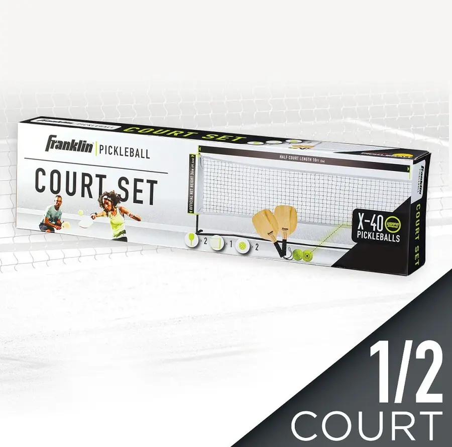 Pickleball 1/2 Court Startersett Nett 3 m | 2 racketer | 2 baller 