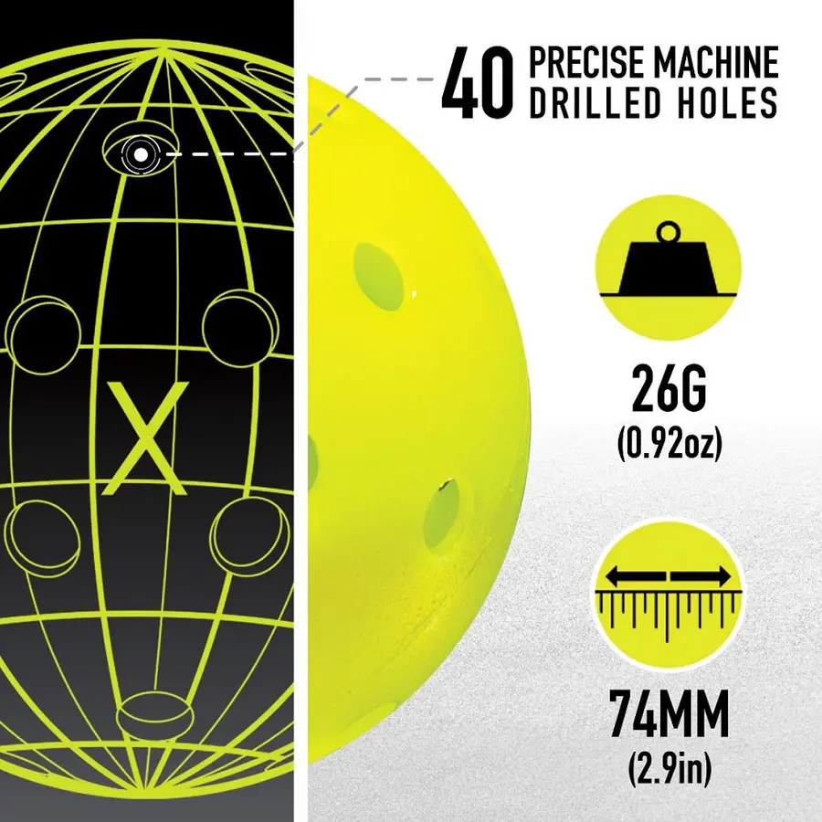 Pickleball 1/2 Court Startersett Nett 3 m | 2 racketer | 2 baller 