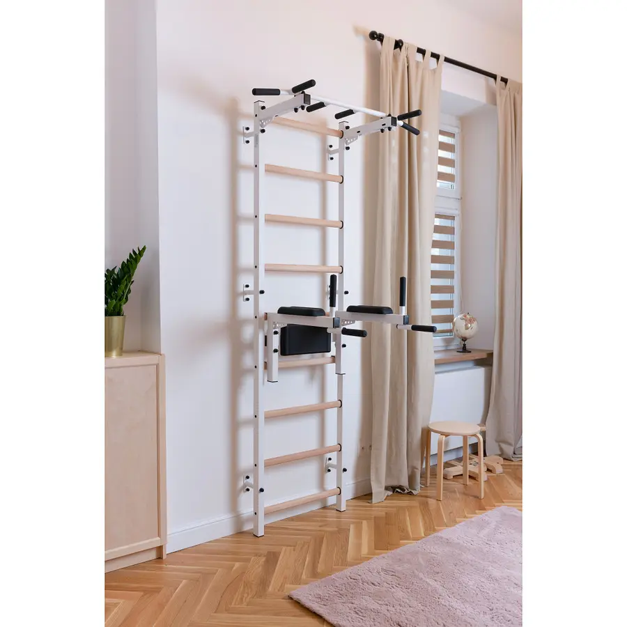Ribbevegg BenchK 312W Hvit Fastmontert pull-up | dip bar 