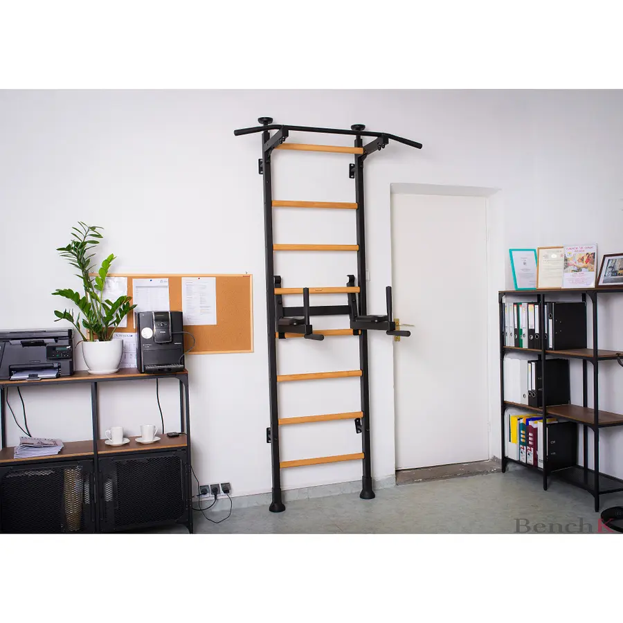 Ribbevegg BenchK 512 Svart Pull-up stang | Høydejusterbar dip bar 