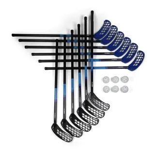 Innebandysett Captain 85 cm 12 innebandykøller | 6 baller