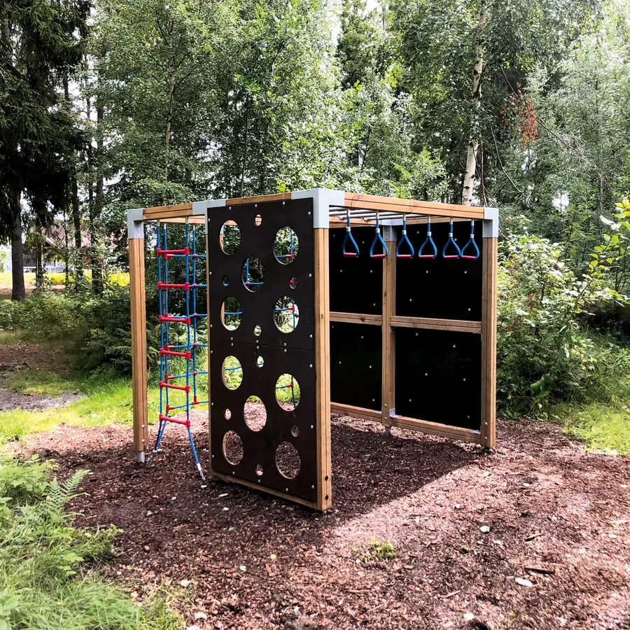 Klatrestativ med klatrevegg Stor klatrekube 