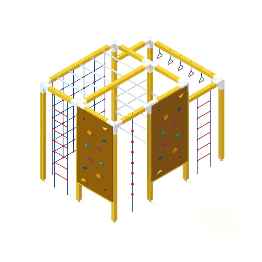 Klatrestativ med klatreelementer Stor klatrekube 