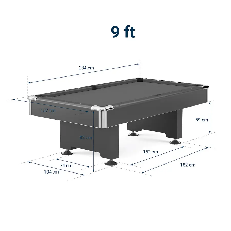 Biljardbord Club Pro III 9 fot Skifer Grønn Simonis 860 duk 