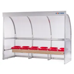 Trener- og innbytterbenk 3 meter Polykarbonat | 6 seter