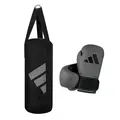Boksesett Adidas Youth Boxing Kit 8 oz Boksesekk | Boksehansker | Svart/grå