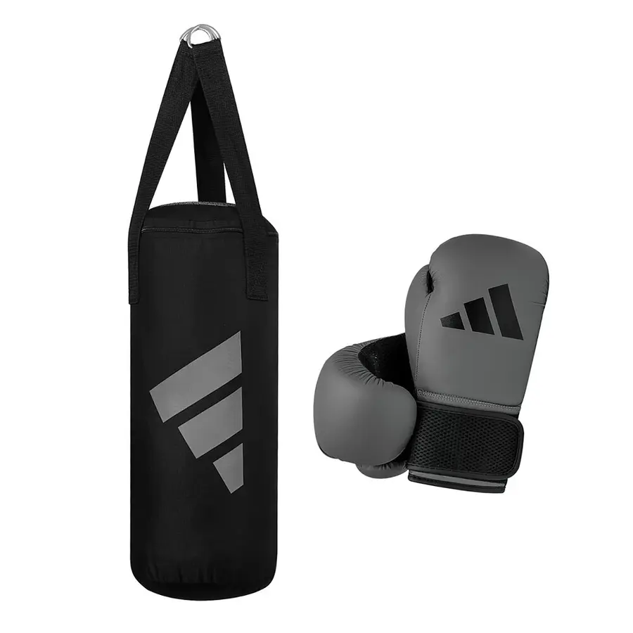 Boksesett Adidas Youth Boxing Kit 8 oz Boksesekk | Boksehansker | Svart/grå 