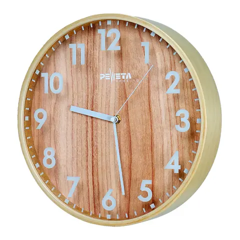 Peweta veggklokke 30 cm Innendørs| Batteridrevet | Arabiske tall