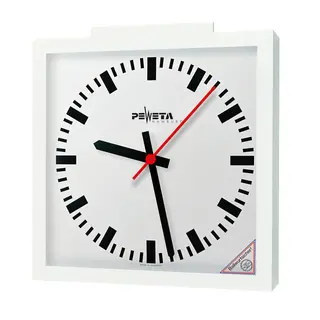 Peweta radiostyrt veggklokke 50x50 Innendørs | Batteridrift | DIN-markering