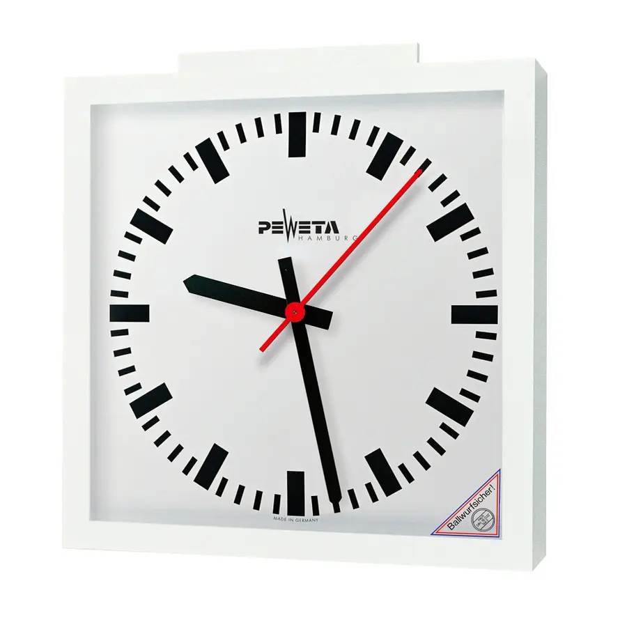 Peweta radiostyrt veggklokke 60x60 Innendørs | Batteridrift | DIN-markering 