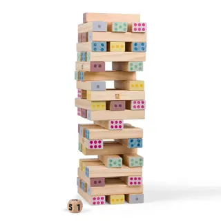 Giant Jenga Nummer Stablespill Samarbeid | Koordinasjon | Konsentrasjon