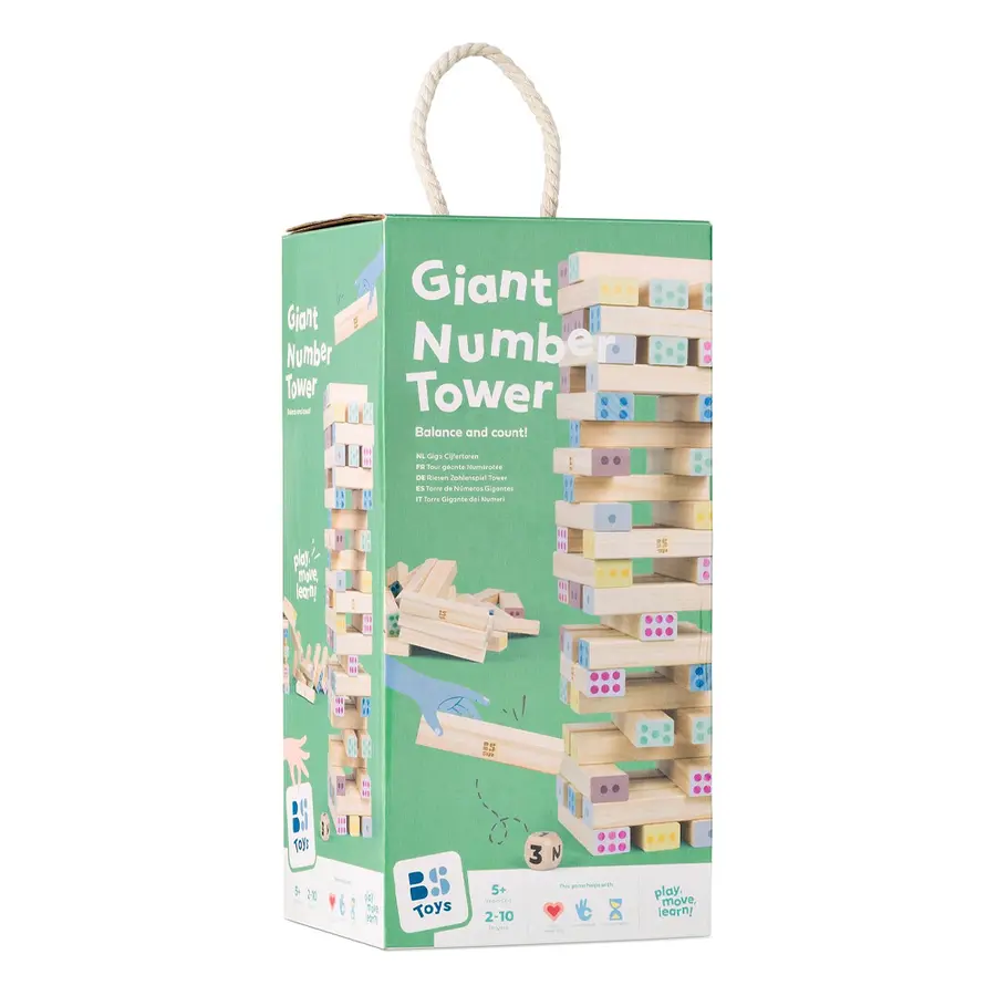 Giant Jenga Nummer Stablespill Samarbeid | Koordinasjon | Konsentrasjon 