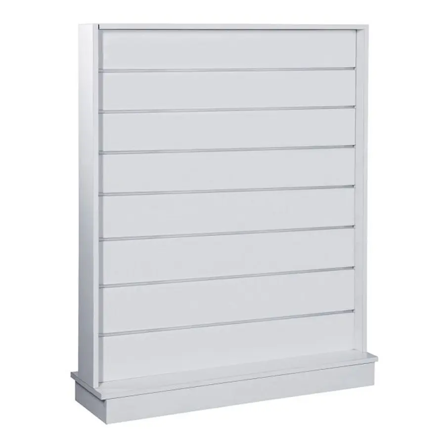 Gulvgondol 2-sidet rillepanel | Hvit H: 130 cm L: 97 cm D: 30 cm 
