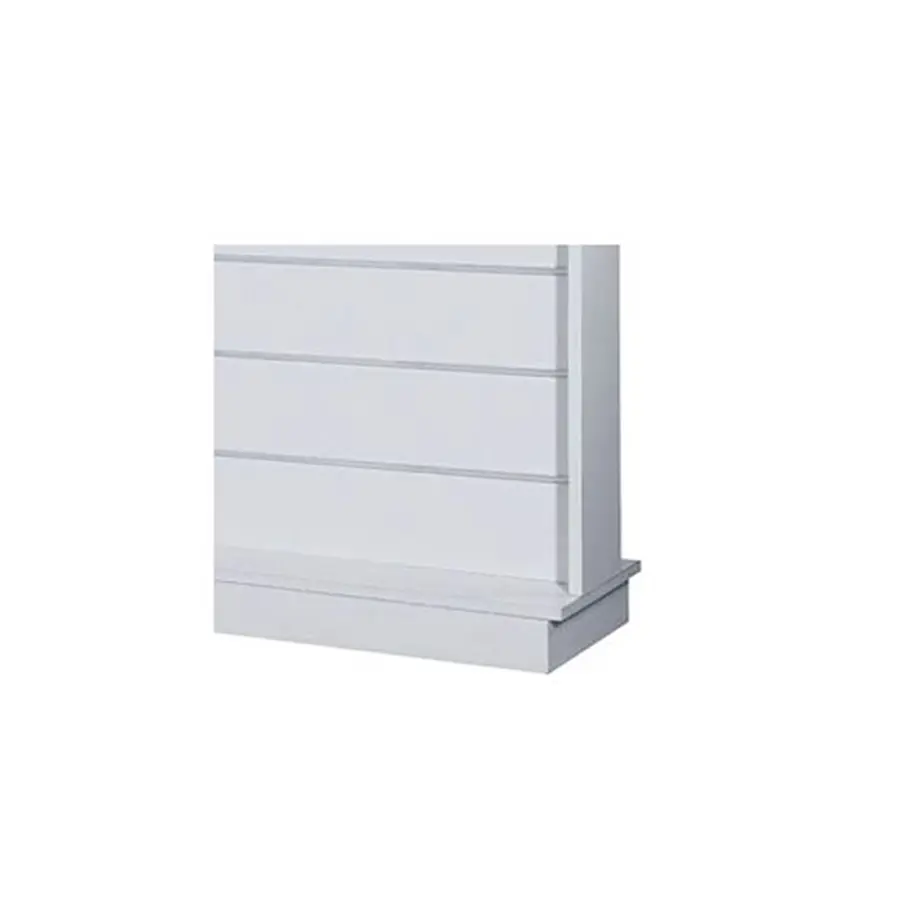 Gulvgondol 2-sidet rillepanel | Hvit H: 130 cm L: 97 cm D: 30 cm 