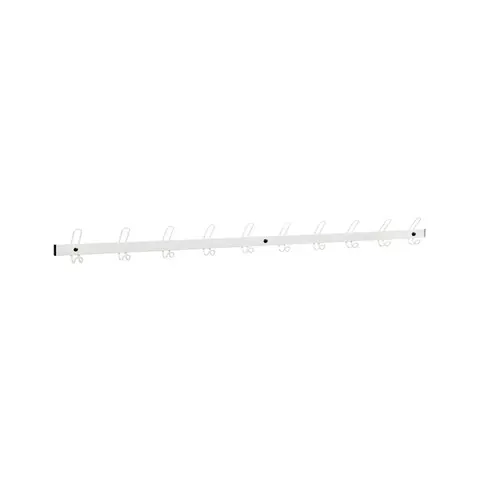 Knaggrekke med 10 kroker Hvit Lengde 150 cm