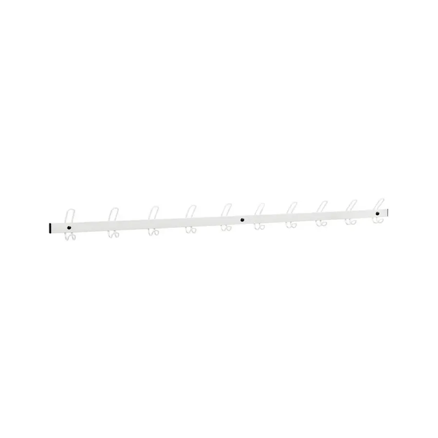 Knaggrekke med 10 kroker Hvit Lengde 150 cm 