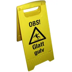 Skilt flyttbart med tekst - Glatt Gulv Varselskilt med symbol og tekst