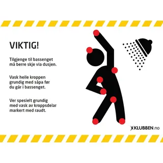 Skilt A3 - Nynorsk vaskeanvisning Hvitt skilt med svart tekst på nynorsk